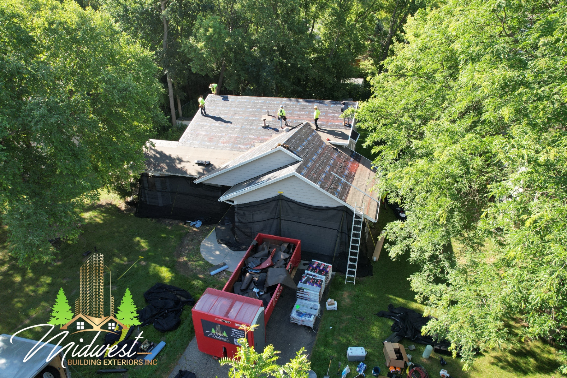 Asphalt Install Backyard Tearoff — Midwest Building Exteriors