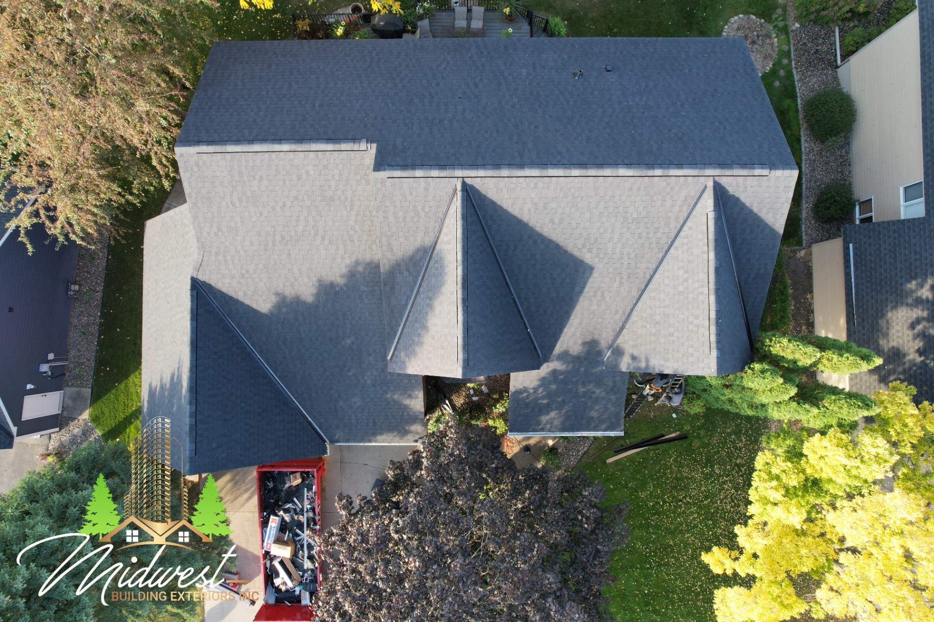 Roofing Aerial Grey Dormers — Midwest Building Exteriors